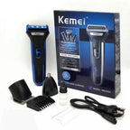 Kemei KM-6332 3-in-1 Rechargeable Electric Shaver & Men's Grooming Kit