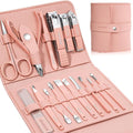Professional 16-in-1 Stainless Steel Manicure & Pedicure Grooming Set with Travel Case