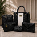 5-Piece Elegant Faux Leather Handbag Set – Premium Tote, Crossbody, Shoulder Bag & Clutch Kit