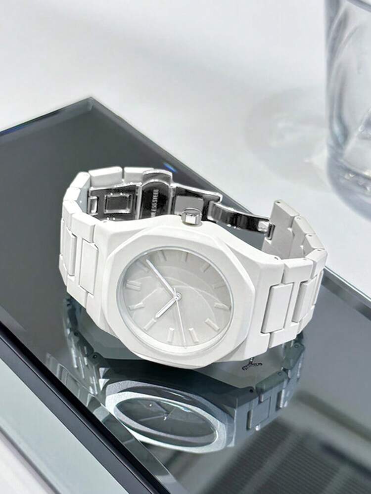 White Aura Premium Wrist Watch – Lightweight Fashion Watch with Butterfly Lock