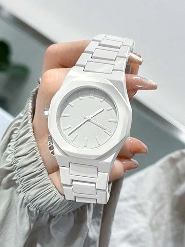 White Aura Premium Wrist Watch – Lightweight Fashion Watch with Butterfly Lock
