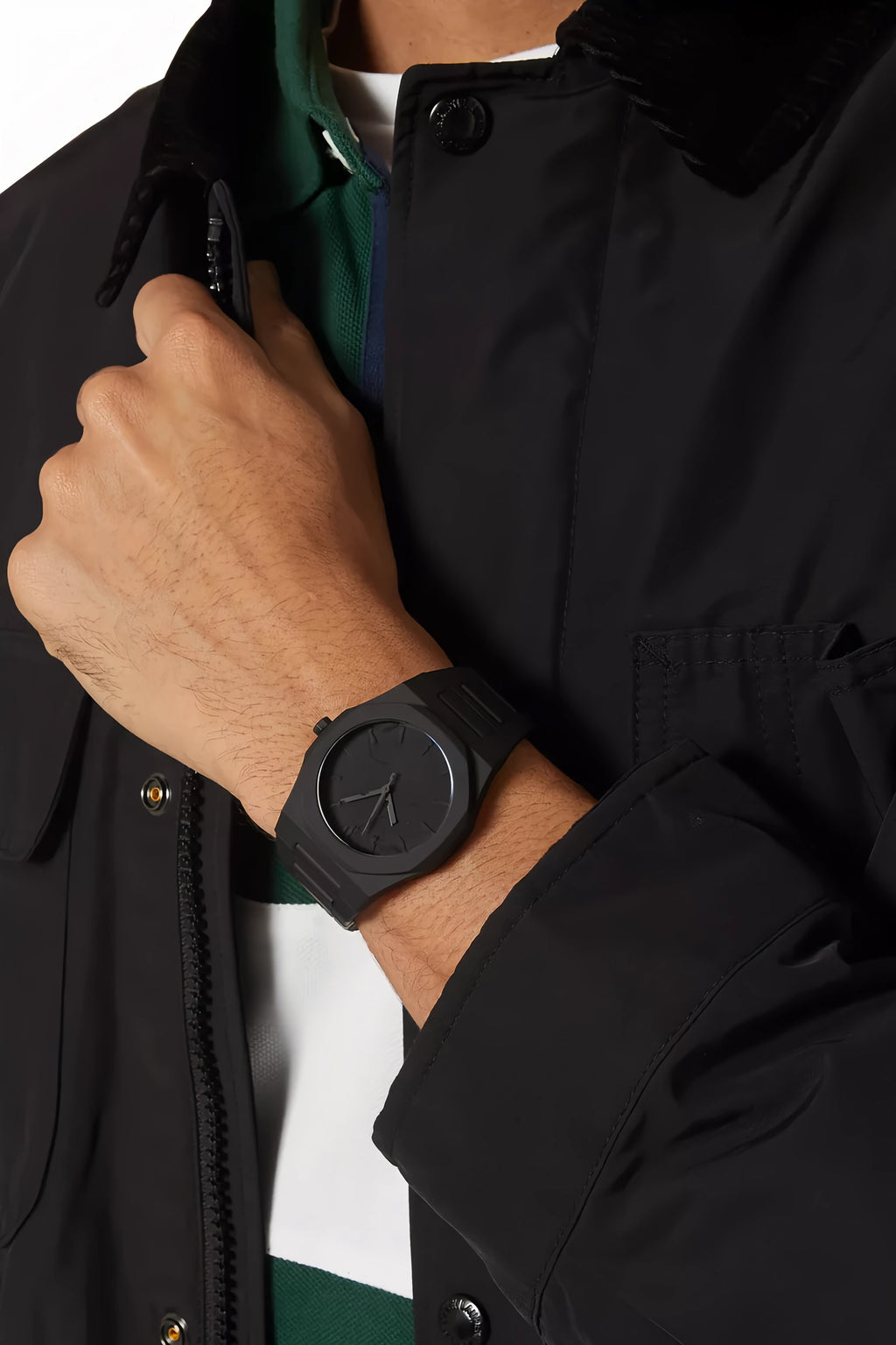 Black Arabic Aura Wrist Watch – Lightweight Fiber Plastic Trendy Timepiece