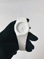 White Aura Premium Wrist Watch – Lightweight Fashion Watch with Butterfly Lock.