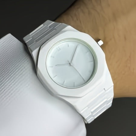 White Aura Premium Wrist Watch – Lightweight Fashion Watch with Butterfly Lock.