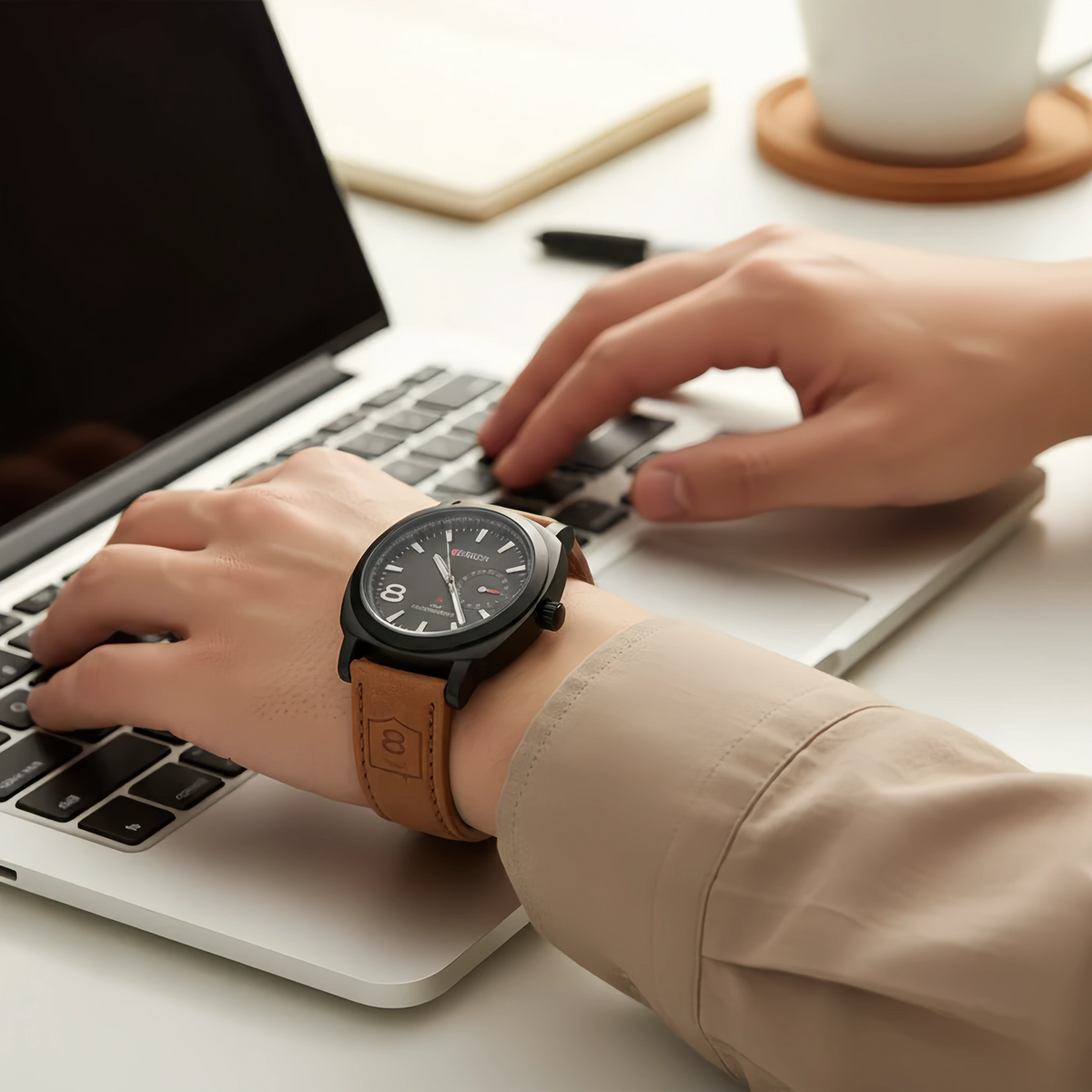 Curren Luxury Chronograph Watch for Men – Stainless Steel Business Wristwatch.