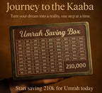 Wooden Umrah & Hajj Target Savings Box – 280 Days Daily Islamic Pilgrimage Money Box