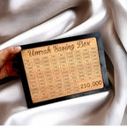 Wooden Umrah & Hajj Target Savings Box – 280 Days Daily Islamic Pilgrimage Money Box