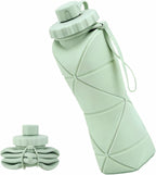 Collapsible Silicone Foldable Sports Water Bottle – 600ml Leakproof Outdoor Travel Bottle