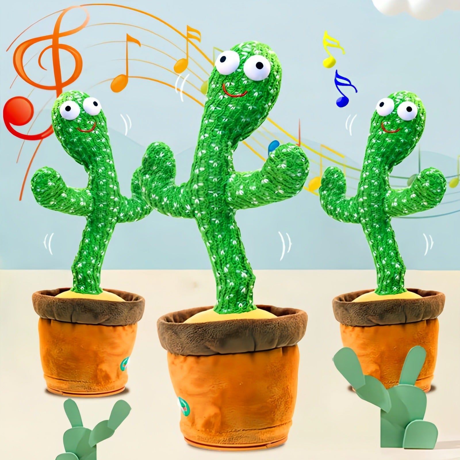 USB Charging Dancing & Talking Cactus Plush Toy – Mimic Vocal Recording Interactive Toy