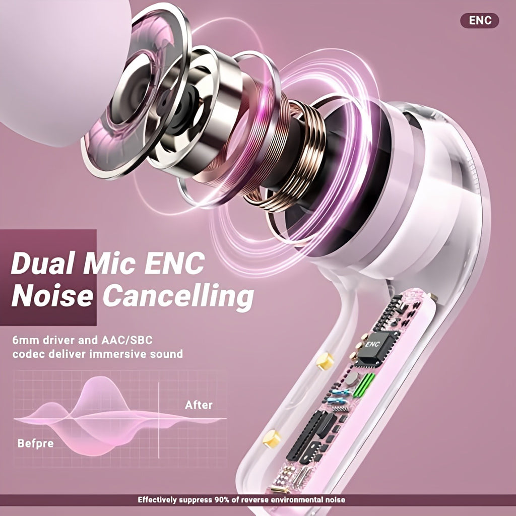 Air 31 Transparent TWS Wireless Earbuds – Crystal Bluetooth 5.3 Headset with LED Display