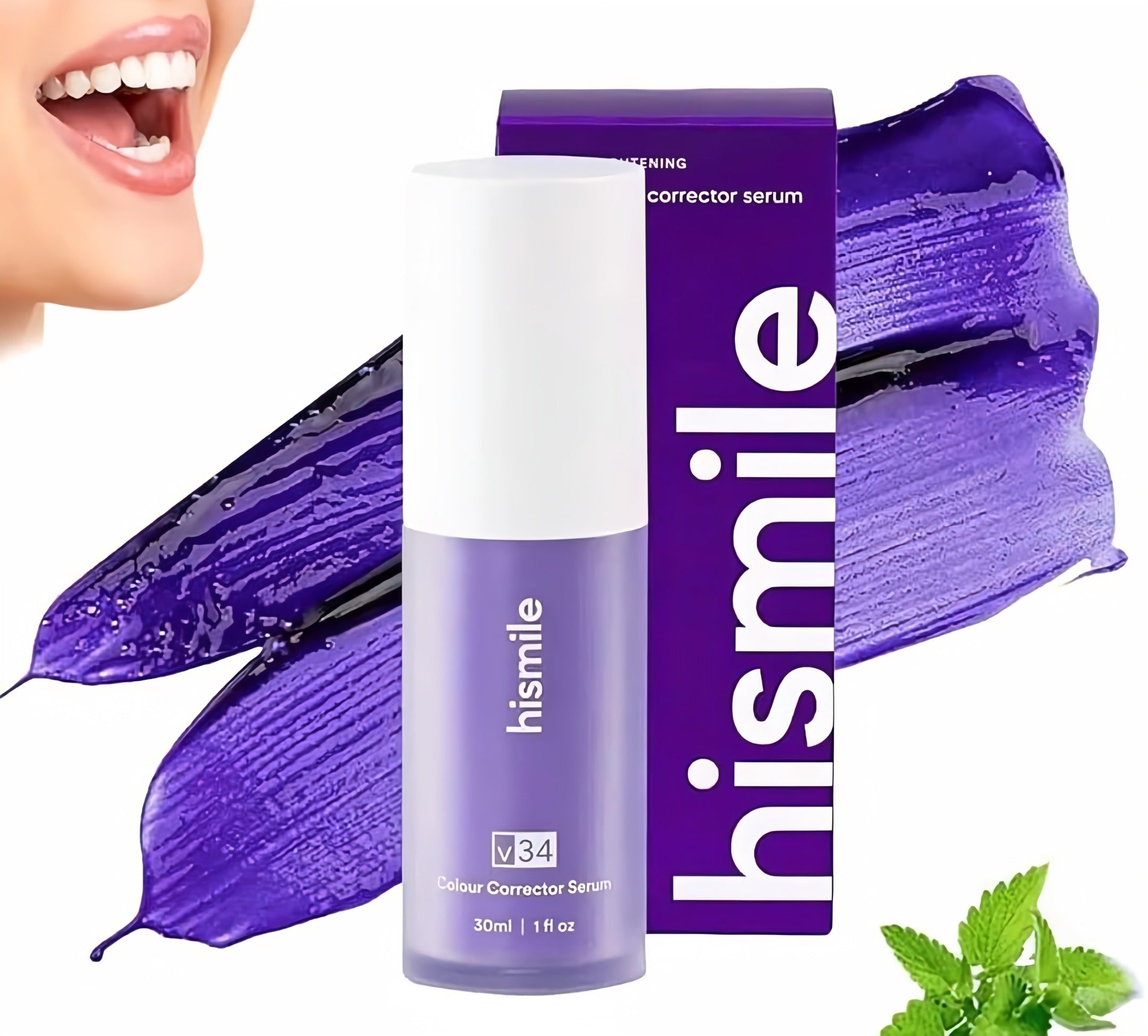 Hismile V34 Colour Corrector Serum – Instant Purple Teeth Whitening Solution (30ml)
