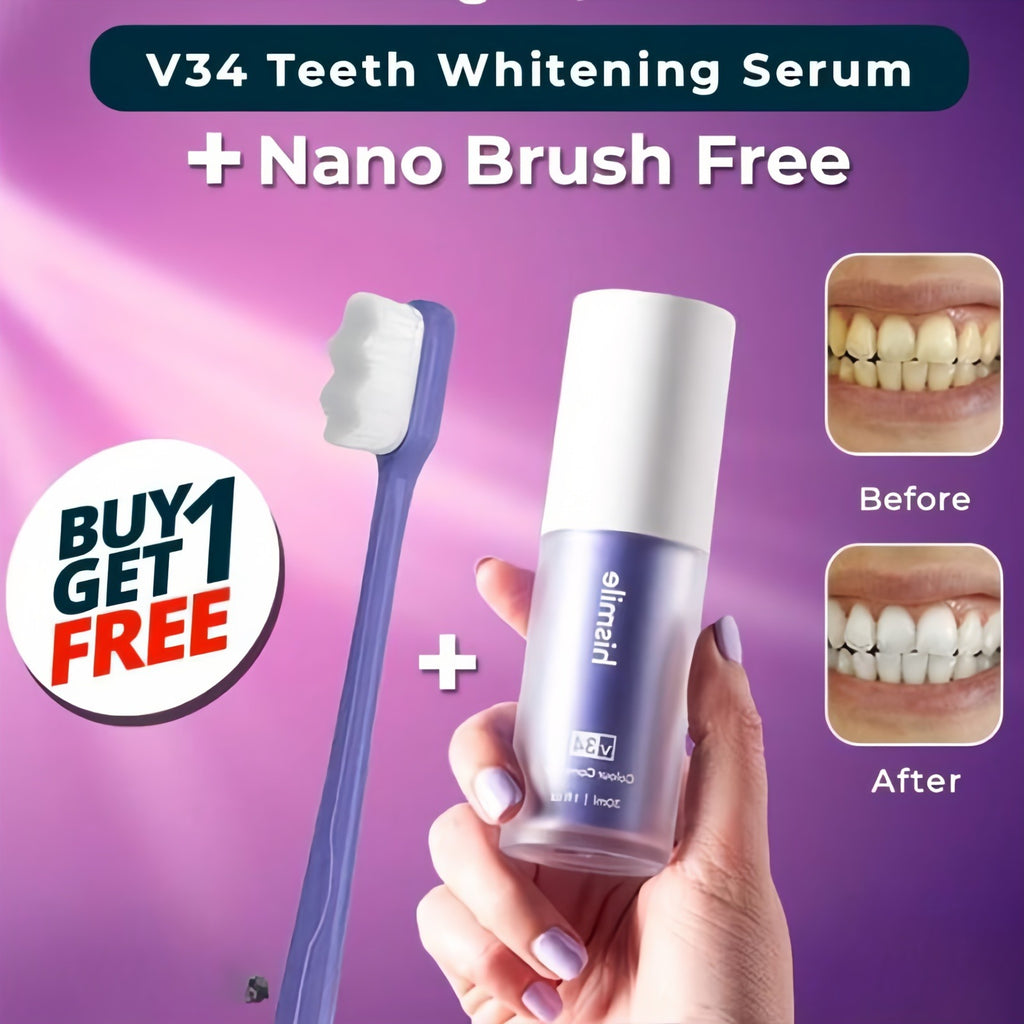 Elimaid V34 Teeth Whitening Serum + Micro-Nano Sensitive Toothbrush Combo Pack