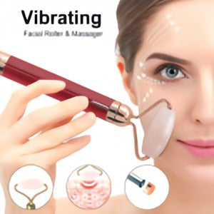 2-in-1 Electric Facial Roller Massager & Sonic Contour Beauty Bar Set