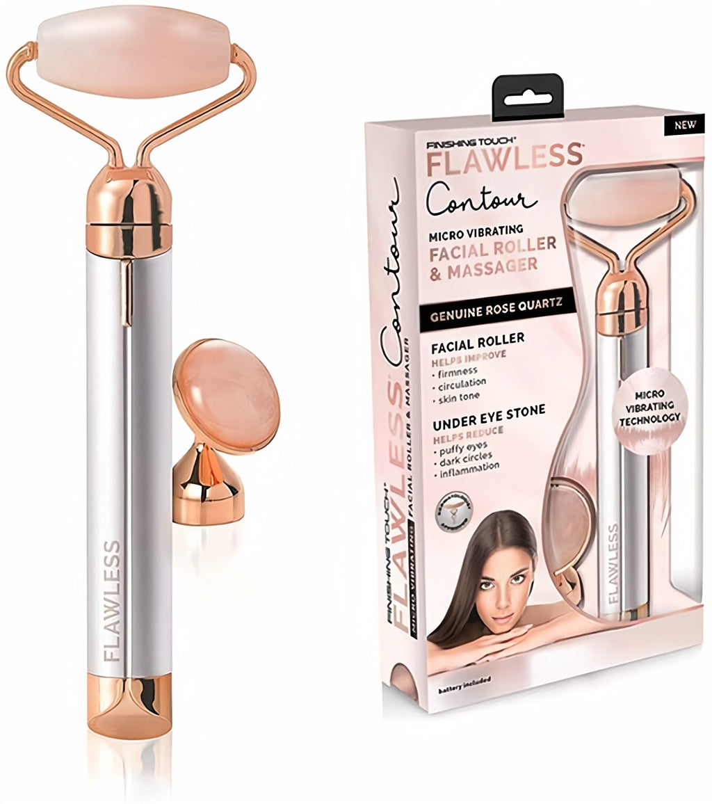 2-in-1 Electric Facial Roller Massager & Sonic Contour Beauty Bar Set