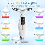 7 Colors LED Photon Face & Neck Beauty Device – Anti-Wrinkle Sonic Lifting Machine