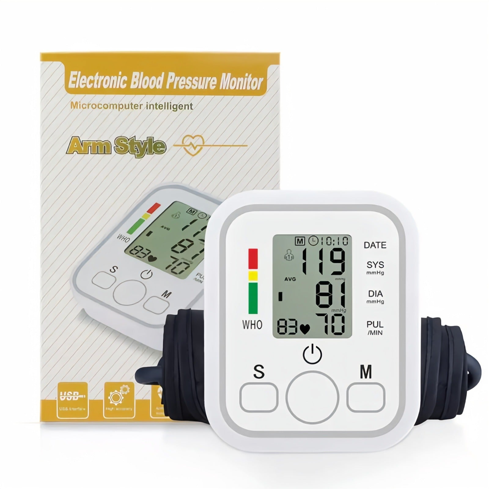 Digital Upper Arm Blood Pressure Monitor – Fully Automatic Smart BP Machine
