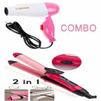 Ultimate Hair Styling Salon Combo – High-Speed Hair Dryer + 2-in-1 Straightener & Curler