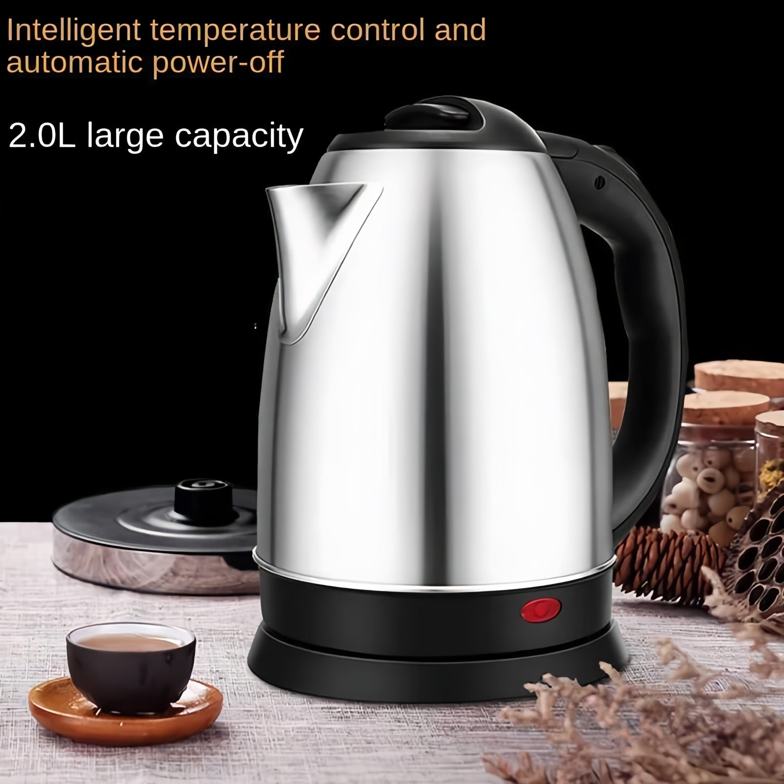 Premium Polished Electric Kettle – Rapid Boil Automatic Turn-Off Technology