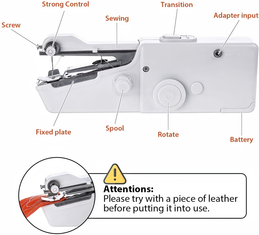 Mini Handheld Portable Sewing Machine – Cordless Compact Stitching Household Tool