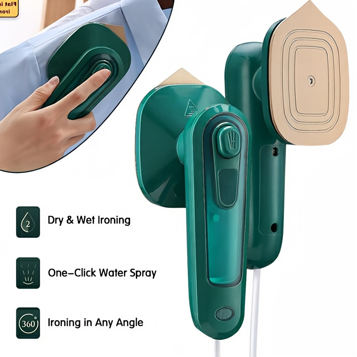 Professional Mini Handheld Steam Iron – Portable Fabric Garment Steamer