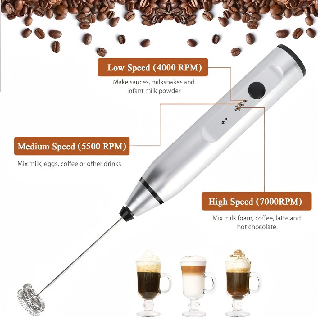 High-Pressure Water Spray Nozzle Gun – Adjustable Car SWireless Electric Handheld Milk Frother – USB Rechargeable Coffee Whisk Mixerhower Multifunction Washer