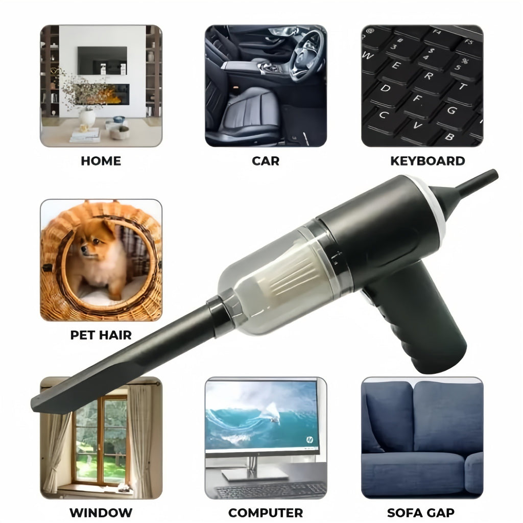 3-in-1 Portable Car Vacuum Cleaner – High Suction Wireless Handheld Cleaner