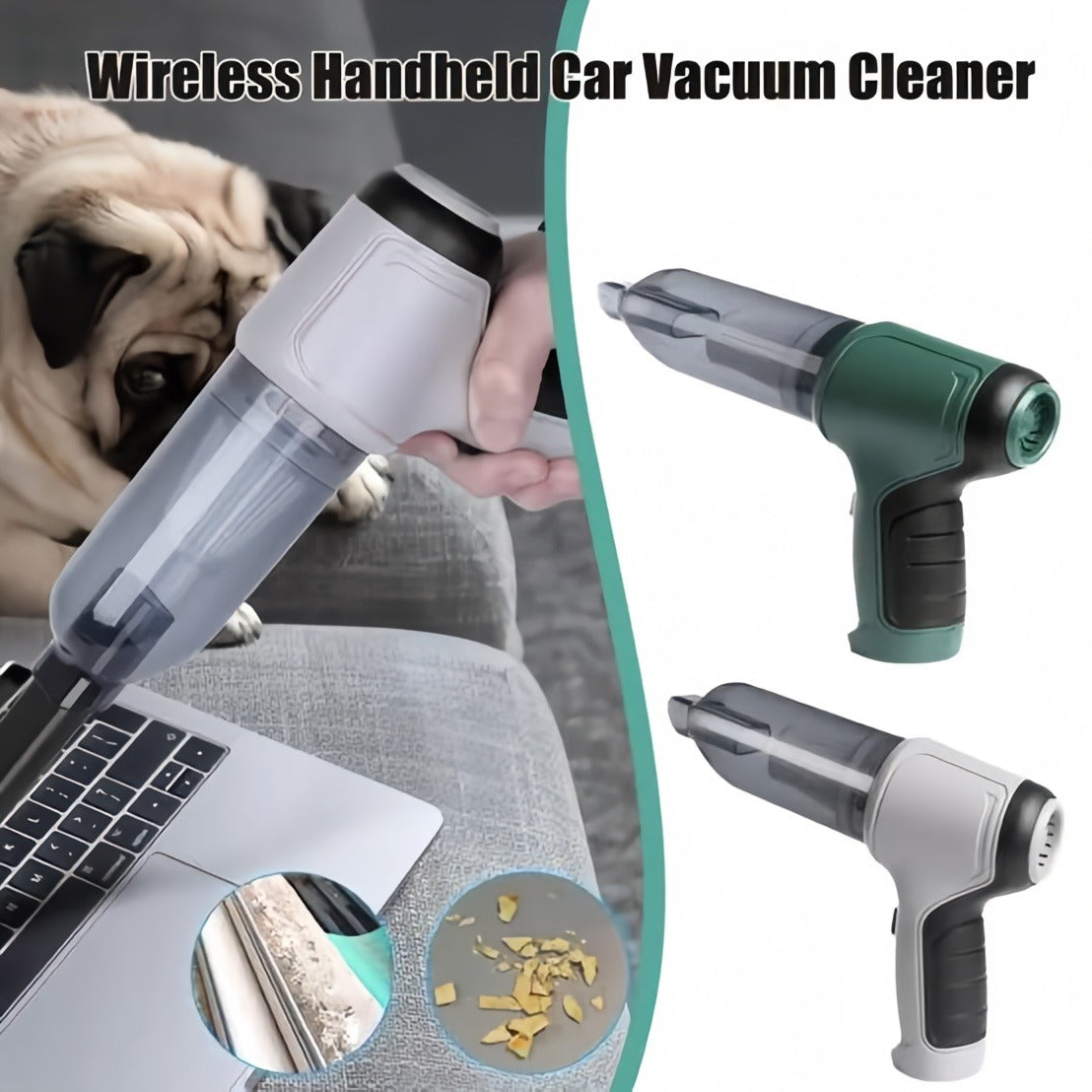 3-in-1 Portable Car Vacuum Cleaner – High Suction Wireless Handheld Cleaner