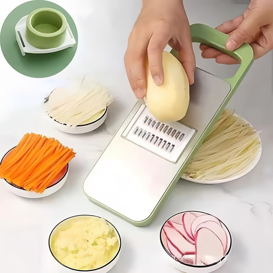 5-in-1 Multi-Functional Vegetable Cutter – Kitchen Grater Slicer & Shredder Peeler