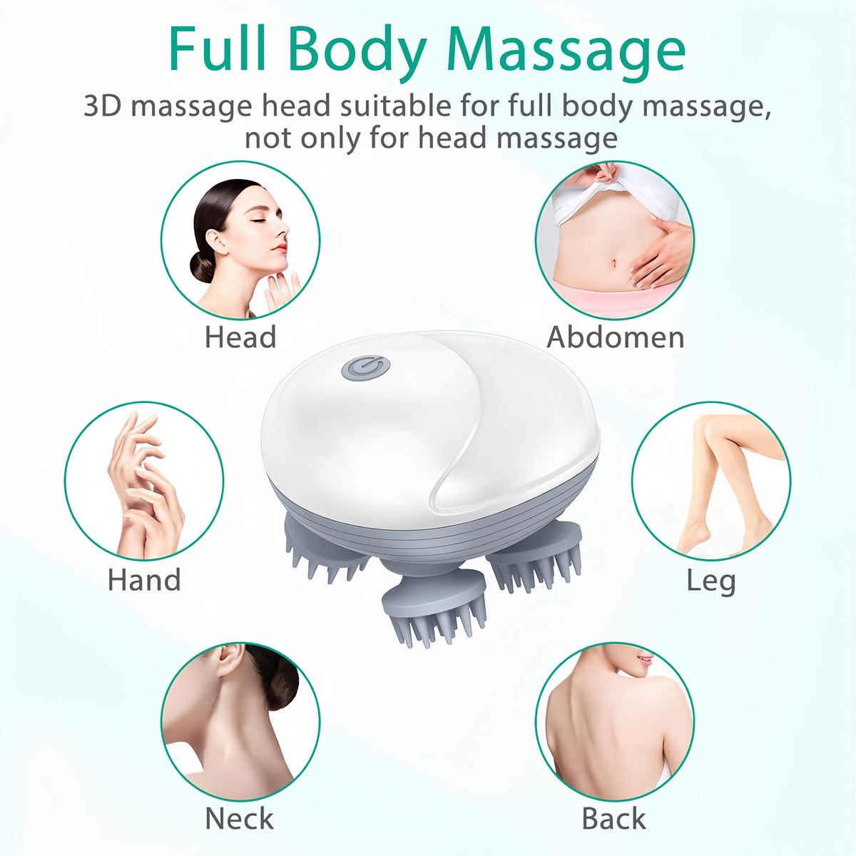 Electric Scalp Massager – 4-Head Cordless Deep Tissue Hair Massage Brush