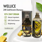 Original Wellice 24k Gold Keratin Serum Shampoo – Anti-Hair Loss & Smooth Frizz Control