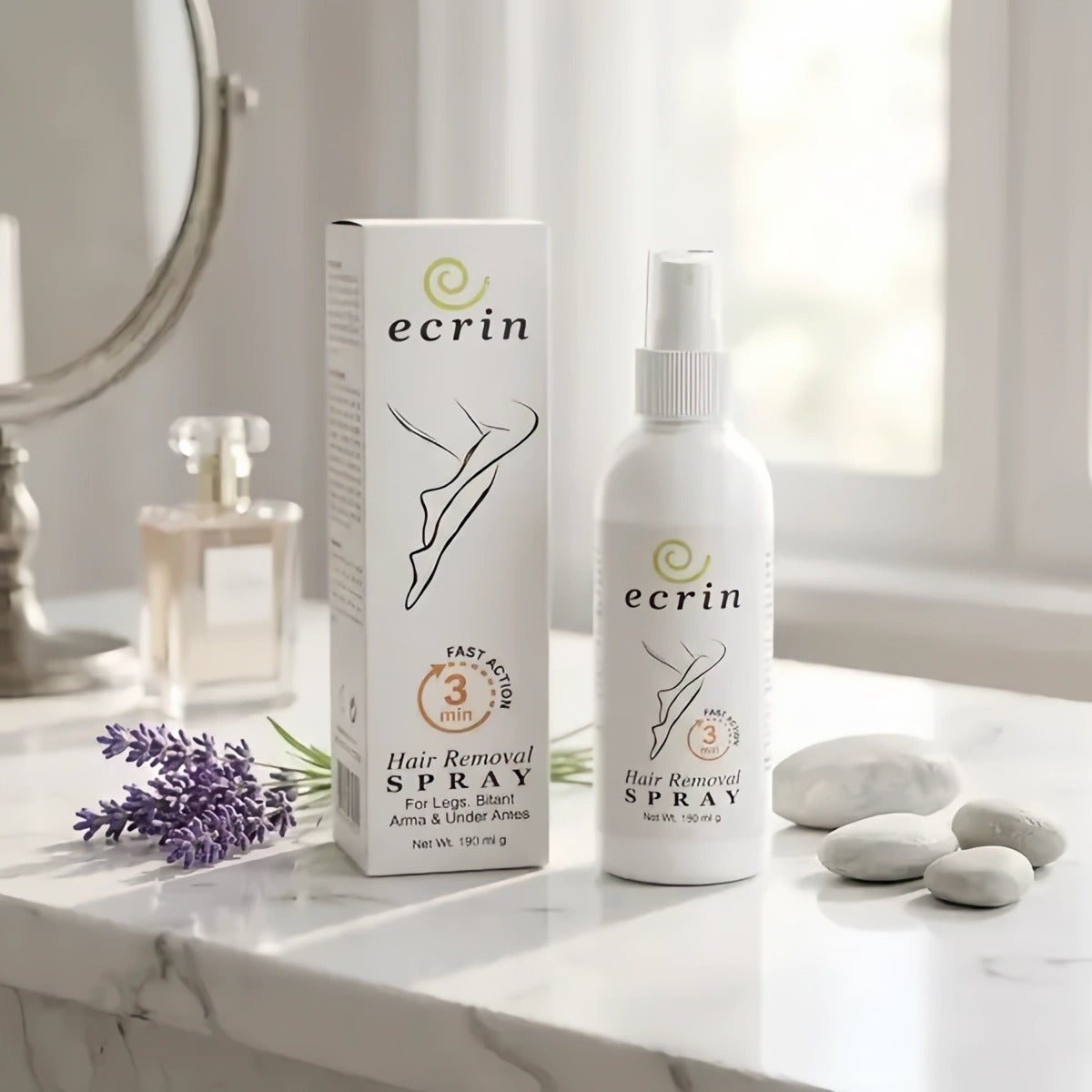 The Original Ecrin Hair Removal Spray – Painless Instant Body Hair Vanisher