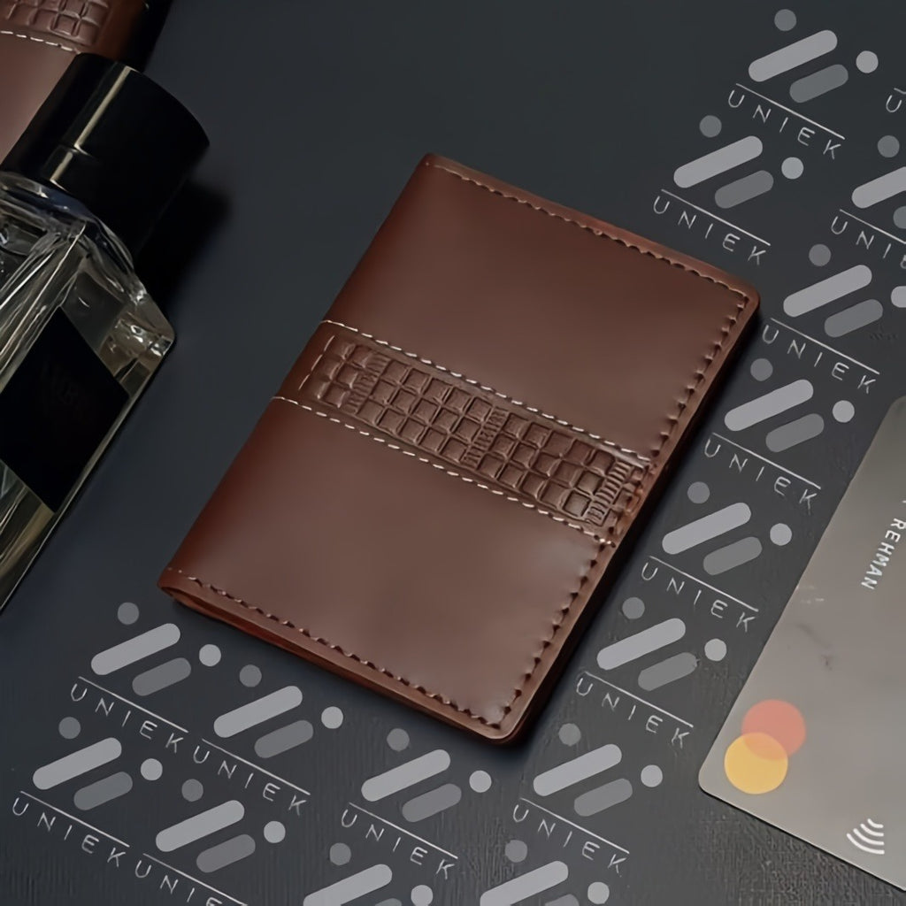 Premium Textured Leather Card Holder Wallet – Sleek Minimalist Pocket Organizer