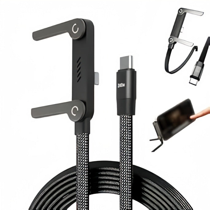 2-in-1 Type-C Fast Charging Cable – Dual Multi-Head Braided USB Power Cord