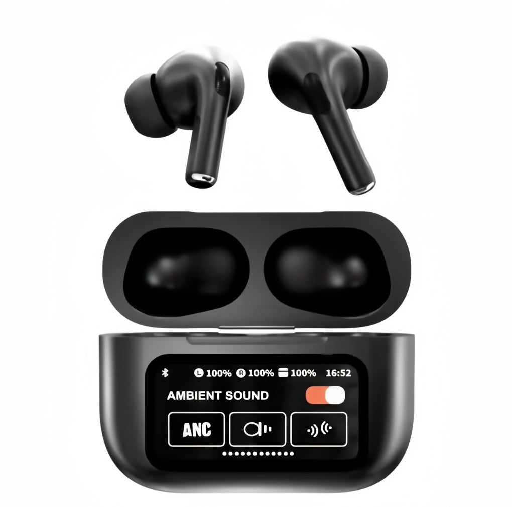 A9 Pro 2 Touchscreen TWS Earbuds – Smart LCD Charging Case Bluetooth 5.3 Headset