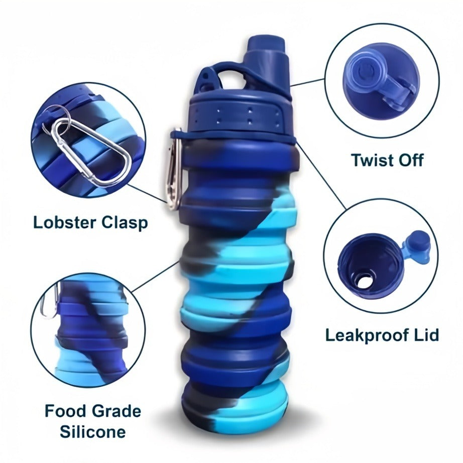 Creative 500ml Collapsible Silicone Travel Cup – Foldable Sports Water Bottle