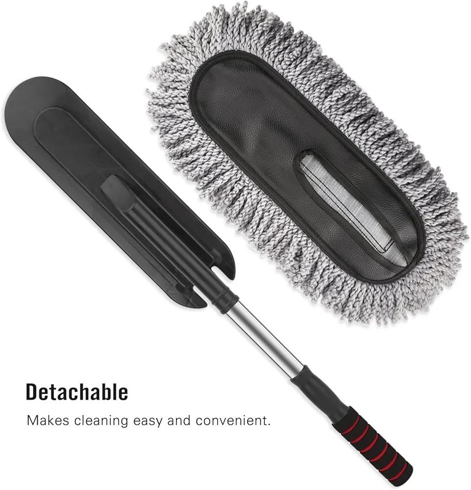 Telescopic Microfiber Car Duster Brush – Extendable Handle Scratch-Free Cleaning Mop
