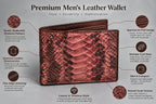 Men's Slim Leather Wallet – Textured Exotic Snake Pattern Pocket Organizer
