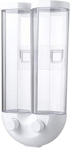 Wall Mounted Dual Compartment Cereal Storage Dispenser – Push Type Sealed Grain Tank