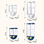 Wall Mounted Dual Compartment Cereal Storage Dispenser – Push Type Sealed Grain Tank