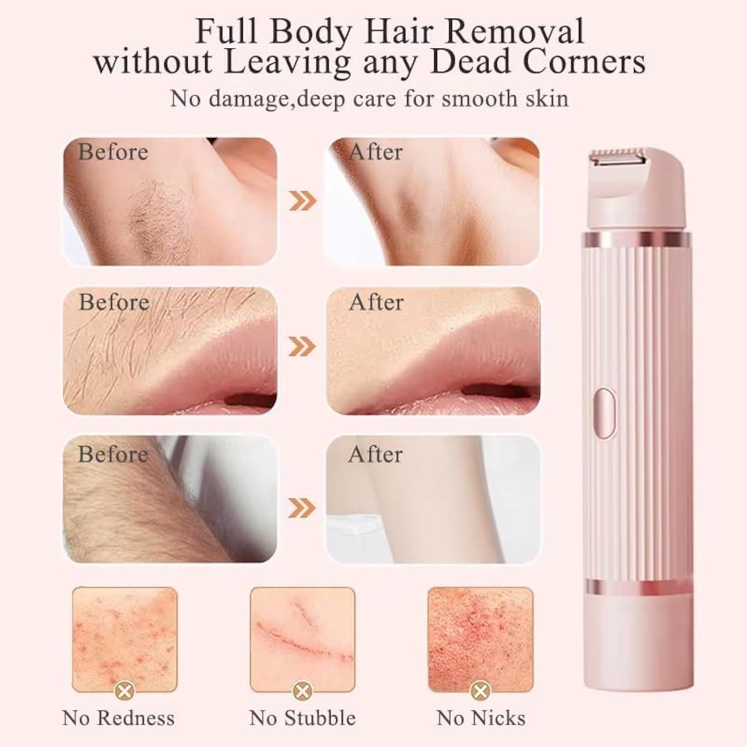 2-in-1 Dual Head Electric Lady Shaver & Bikini Trimmer – Painless Wet & Dry Hair Removal