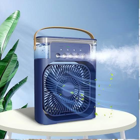 5-Nozzle Spray Portable Desktop Air Cooler Fan – 3-in-1 Humidifier & LED Ambient Light