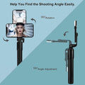 4-in-1 Wireless Selfie Stick Tripod Stand – Extendable Vlog Rod with Dual Fill Lights