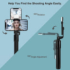 4-in-1 Wireless Selfie Stick Tripod Stand – Extendable Vlog Rod with Dual Fill Lights