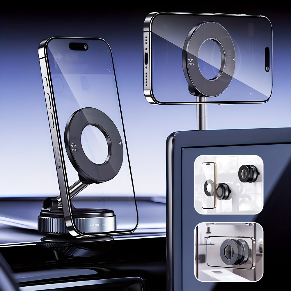K007 Vacuum Suction Magnetic Car Phone Holder – 360° AR Swivel Dashboard Mount