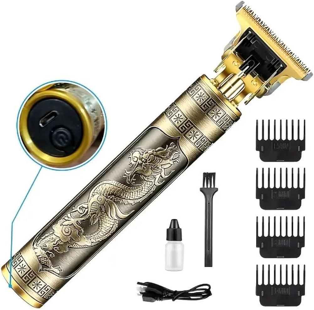 Professional T9 Metal Body Cordless Hair Clipper & Beard Trimmer Kit