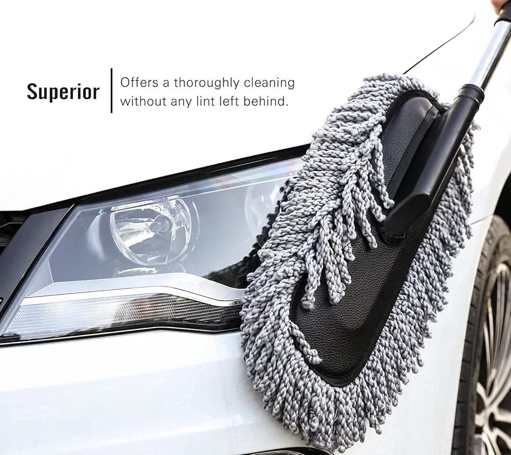 Telescopic Microfiber Car Duster Brush – Extendable Handle Scratch-Free Cleaning Mop