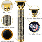Professional T9 Metal Body Cordless Hair Clipper & Beard Trimmer Kit