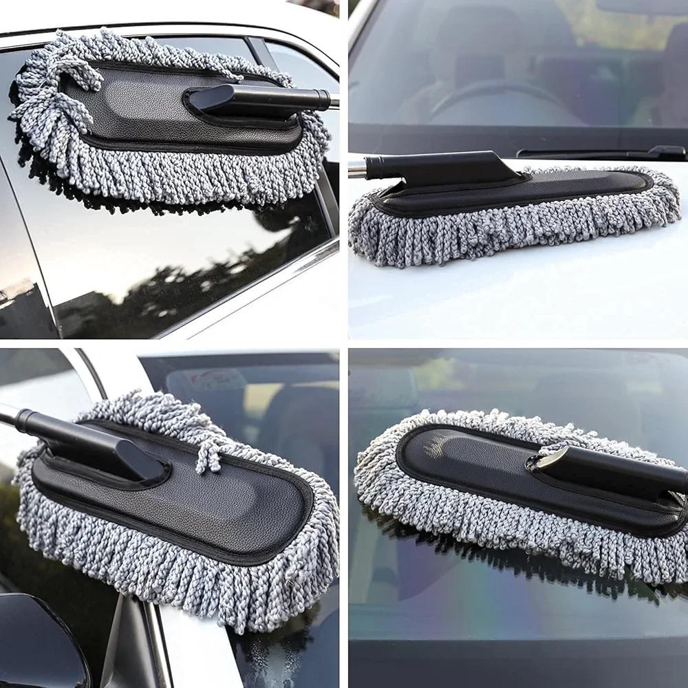 Telescopic Microfiber Car Duster Brush – Extendable Handle Scratch-Free Cleaning Mop