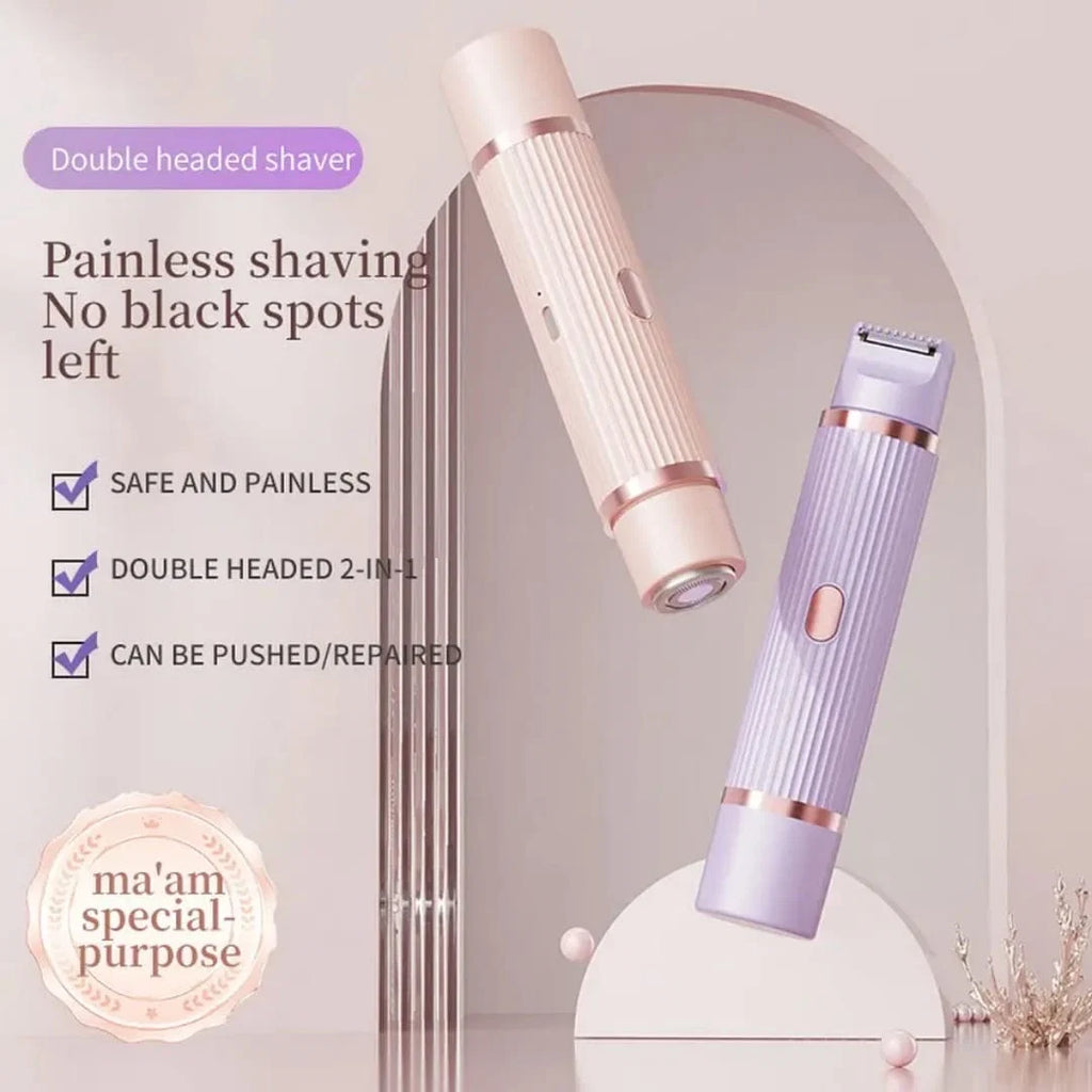 2-in-1 Dual Head Electric Lady Shaver & Bikini Trimmer – Painless Wet & Dry Hair Removal