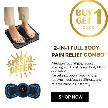 2-in-1 Ultimate EMS Body Recovery Combo – Smart Foot Massager Mat + Mini Butterfly Patch